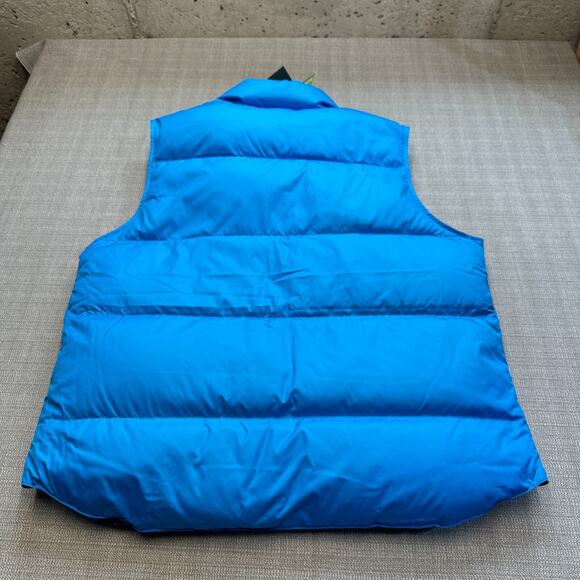 LL Bean Vest Men XL Trail Model Down '82 Blue Snap Up Puffer New with Tags - Picture 6 of 10
